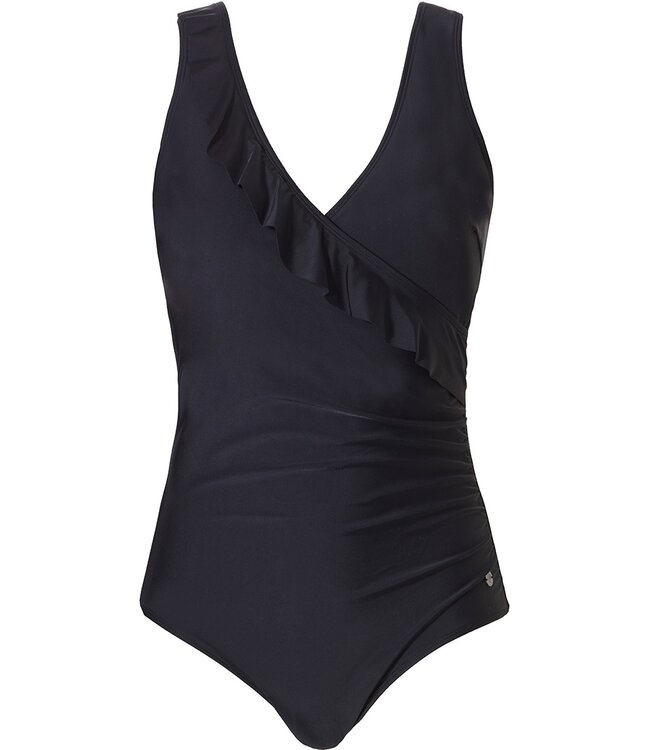 Pastunette Beach pure black swim suit 'model perfect frill '