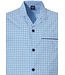 light blue full button 100% cotton woven mens pyjama 'checkered squares'