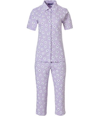 Pastunette ladies full button cotton pyjama 'dots & flowers'