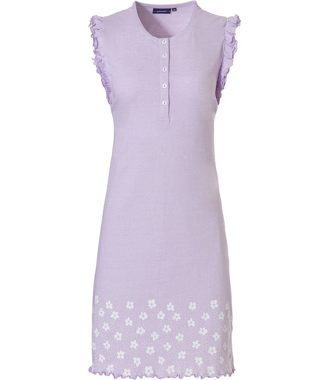 Pastunette frilled elegance, sleeveless cotton nightdress with buttons 'dots & flowers'