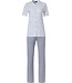 Pastunette cotton-modal short sleeve full button pyjama set 'softly dotted diagonals'