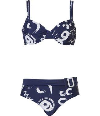 Pastunette Beach donkerblauwe bikini set 'twizz & swirl'