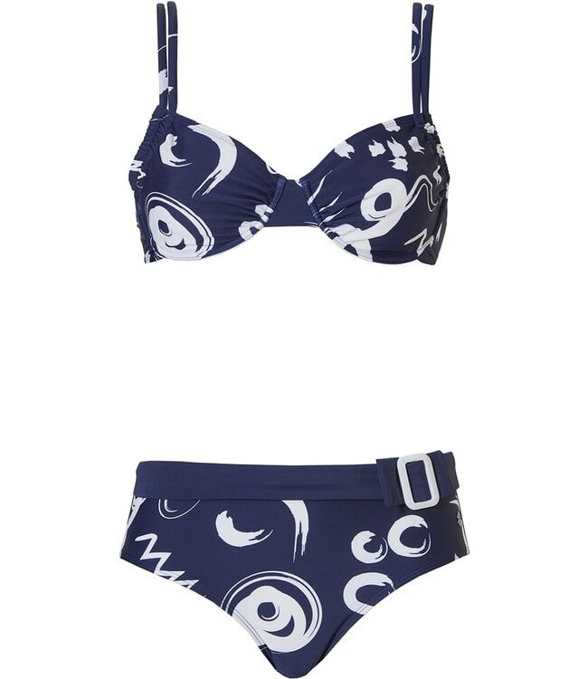 Pastunette Beach donkerblauwe bikini set 'twizz & swirl'