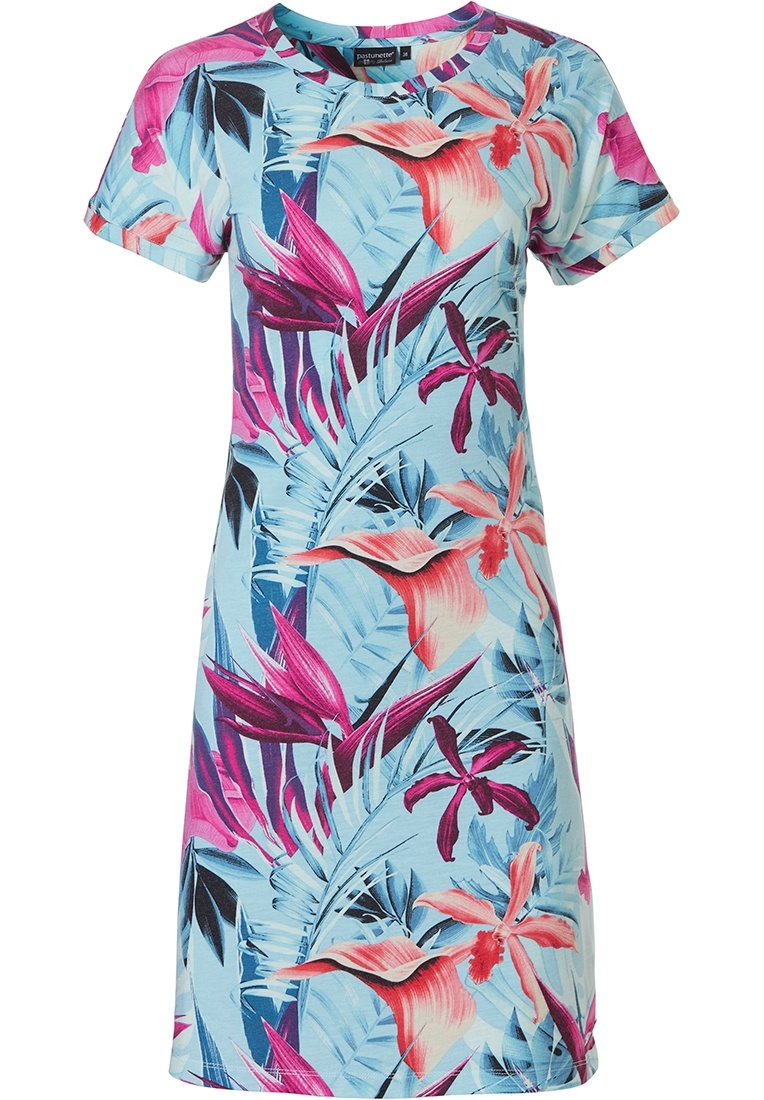 short sleeve nightdress 'tropical paradise flower' - Pyjama-direct