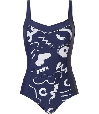 Pastunette Beach dark blue swim suit'twizz & swirl'