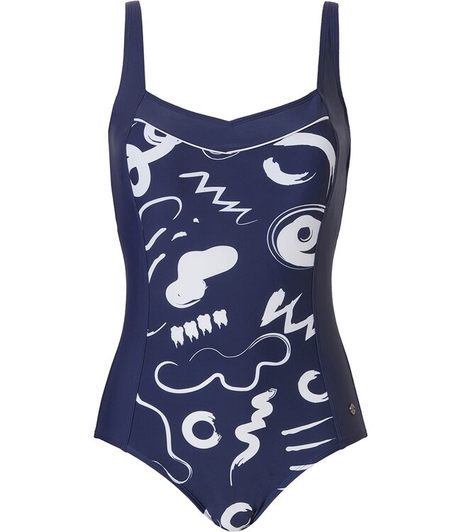 Pastunette Beach donkerblauw zwempak'twizz & swirl'