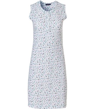 Pastunette ladies sleeveless cotton nightdress with buttons 'softly dotty'