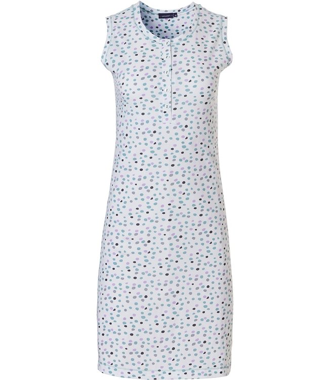 ladies sleeveless cotton nightdress with buttons 'softly dotty'