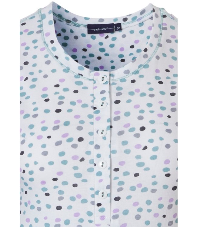 ladies sleeveless cotton nightdress with buttons 'softly dotty'