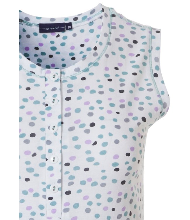 ladies sleeveless cotton nightdress with buttons 'softly dotty'