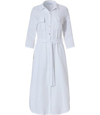 Pastunette Beach long beach cotton shirt dress with belt 'just white'