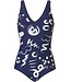 Pastunette Beach dark blue 'v' neck swim suit 'twizz & swirl'