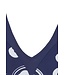 donkerblauw badpak met v-hals 'twizz & swirl'