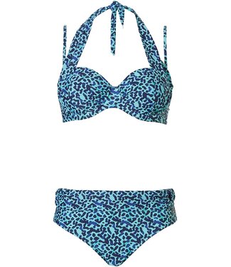 Pastunette Beach zeeblauwe halter bikini 'pretty animal'