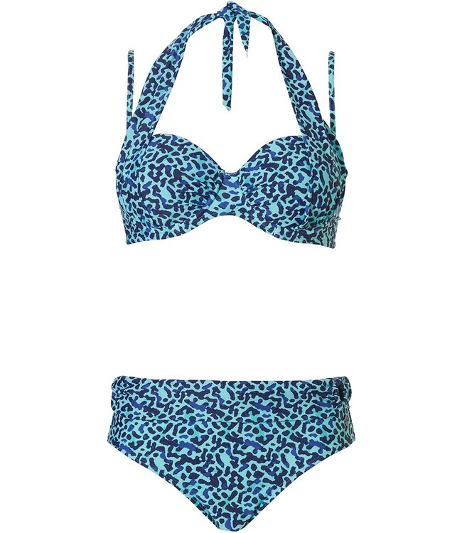 Pastunette Beach zeeblauwe halter bikini 'pretty animal'