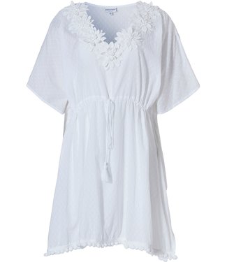 Pastunette Beach cute white beachcotton  cover up 'floral frill dots & bobbles'