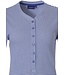 ladies short sleeve cotton pyjama set with buttons 'dark blue fine stripes'
