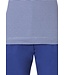ladies short sleeve cotton pyjama set with buttons 'dark blue fine stripes'