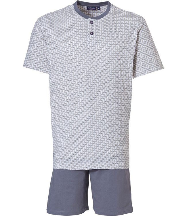 Pastunette for Men cotton shorty set with buttons 'square it'