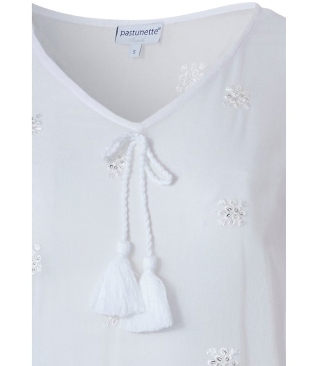 lichtgewicht witte tuniekjurk cover-up 'pretty tassel over'