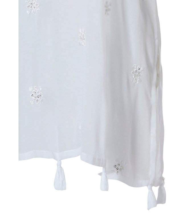lightweight white cover up tunic dress 'pretty tassel lover'