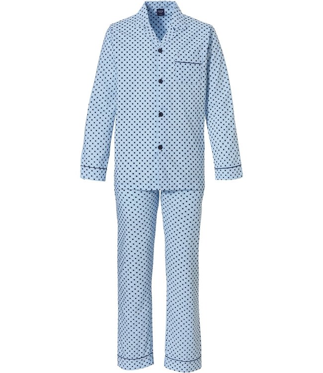 light blue full button 100% cotton woven mens pyjama 'coloured squares'