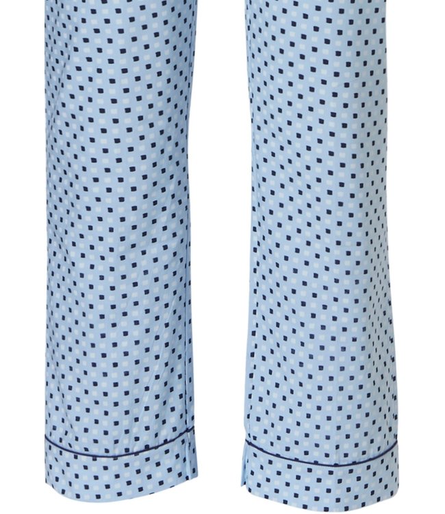 light blue full button 100% cotton woven mens pyjama 'coloured squares'