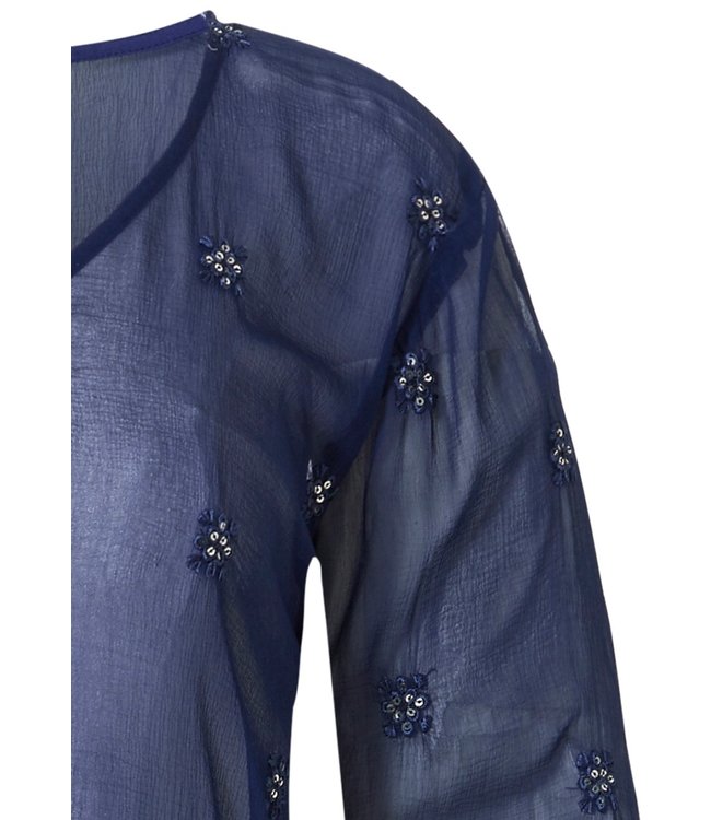 lightweight dark blue cover up tunic dress 'pretty tassle lover'