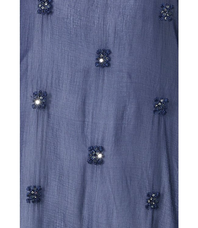lightweight dark blue cover up tunic dress 'pretty tassle lover'