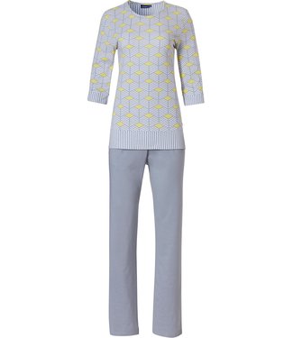 Pastunette 3/4 sleeve cotton-modal pyjama set 'graphic diamond cut'