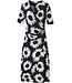 Pastunette Beach short sleeve, wrap-over style beach dress 'monochrome chic sunflower'