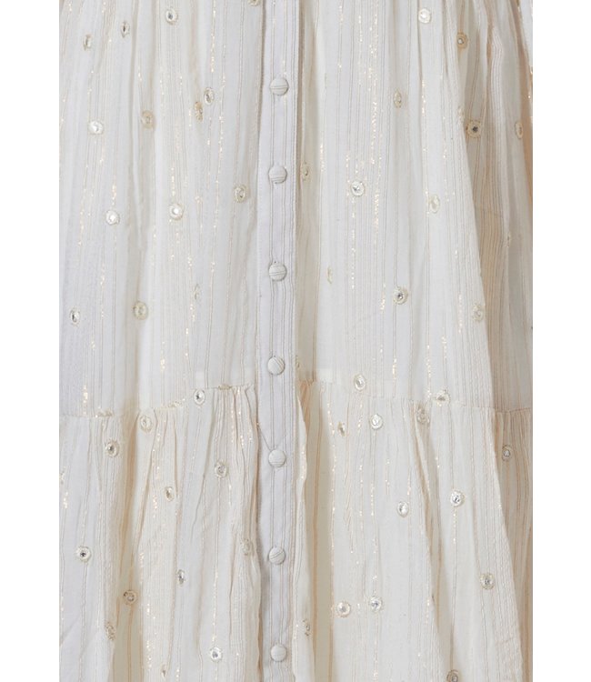 lange, katoenen, doorknoop strandjurk 'cute soft frills'