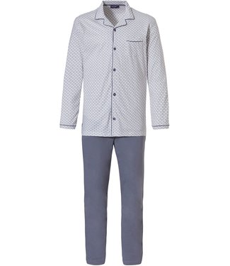 Pastunette for Men full button cotton pyjama set 'square it'