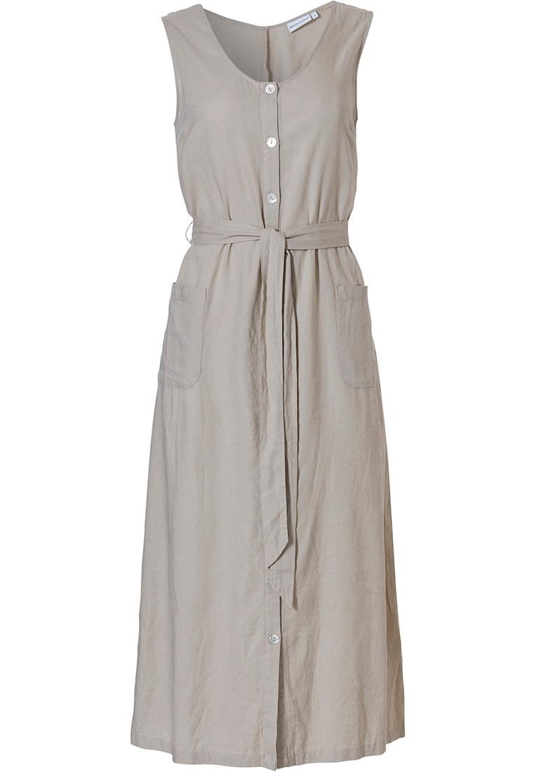 sandybrown full button woven sleeveless beachdress 'sunny day' - Pyjama ...