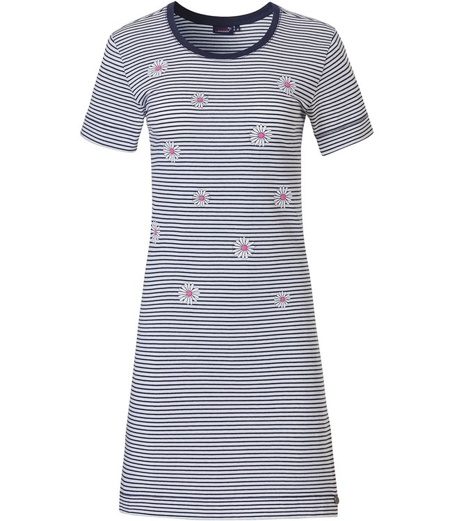 Rebelle stripey cotton nightdress 'pink daisy girl'