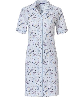 Pastunette ladies short sleeve full button nightdress 'little love birds'
