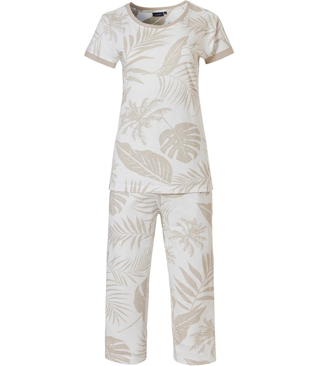 Pastunette katoenen damespyjama met korte mouwen 'palm paradise'