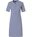 Pastunette ladies short sleeve cotton nightdress with buttons 'dark blue fine stripes'