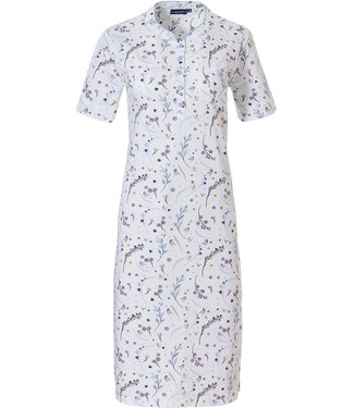 Pastunette short sleeve cotton nightdress with buttons 'little love birds'