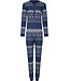 dark blue long sleeve cotton pyjama with buttons 'nordic beauty'