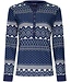 dark blue long sleeve cotton pyjama with buttons 'nordic beauty'