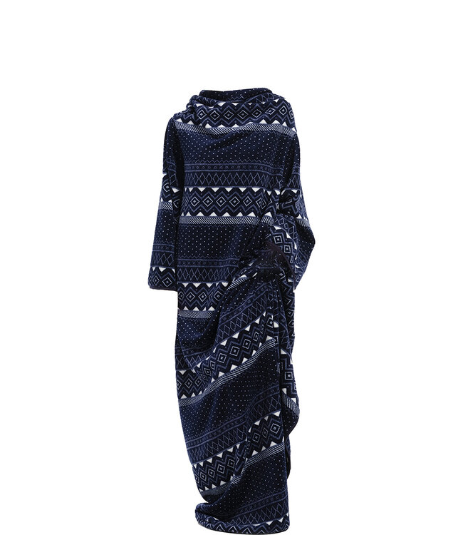 Rebelle dark blue soft, snuggly, one size wearable blanket 'nordic beauty'