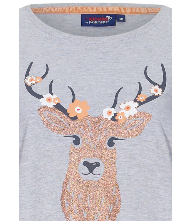 ladies cotton-mix long sleeve nightdress 'Daisy deer'