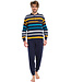 katoenen heren pyjama met lange mouwen en knopen 'bold stripes'