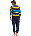 katoenen heren pyjama met lange mouwen en knopen 'bold stripes'