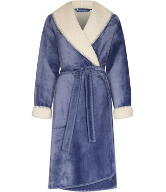 Pastunette Deluxe warm fleece wrap-over morninggown 'stitch pretty'