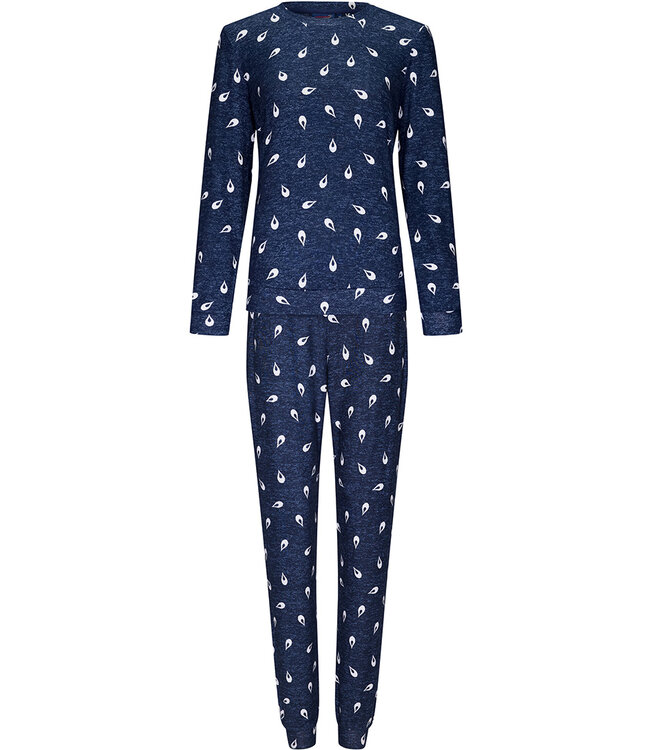 ladies long sleeve soft warm pyjama 'retro raindrop'
