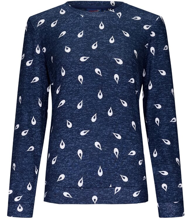 zachte, warme damespyjama met lange mouwen 'retro raindrop'