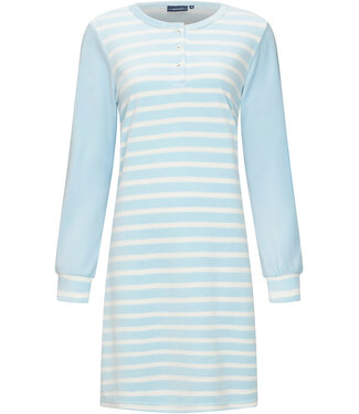 Pastunette velvet home lounge dress with buttons 'perfect horizontal lines'
