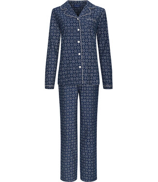 Pastunette ladies full button cotton-flannel pyjama 'symmetrical flower petals'